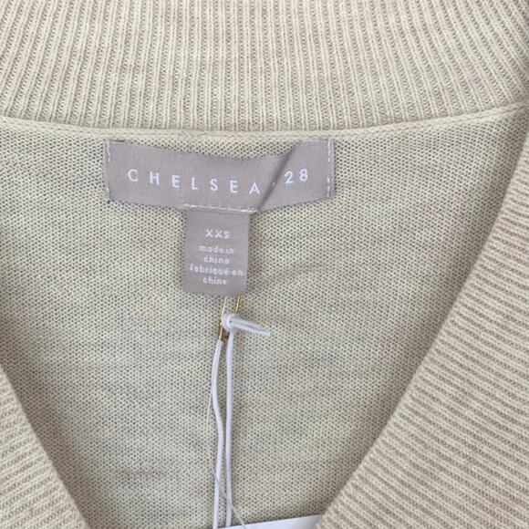 CHELSEA28 Beige Oatmeal Light Heather V-Neck Pullover Sweater SZ XXS - Picture 8 of 9